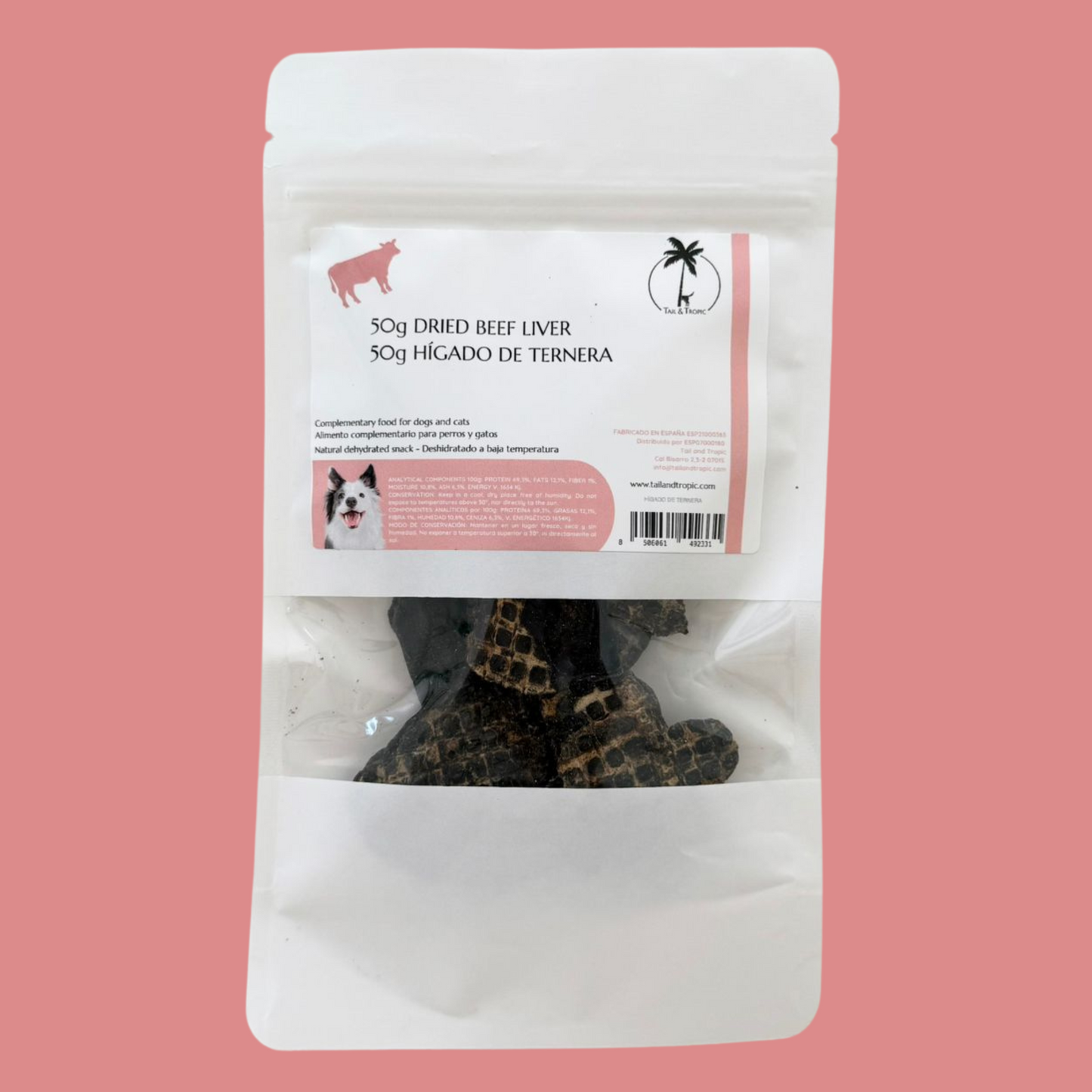 50g DRIED BEEF LIVER - Dehydrated natural snack for dogs