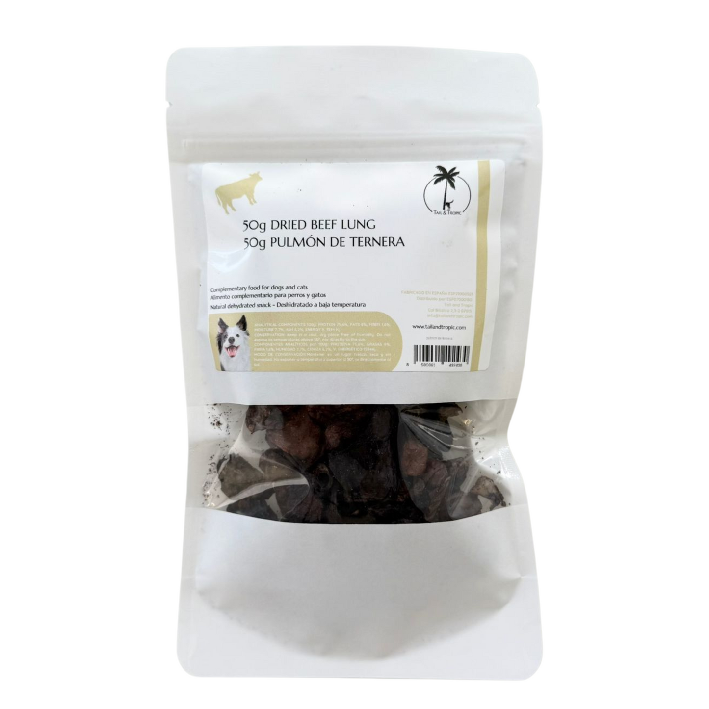 50g BEEF LUNG - Dehydrated natural snack for dogs