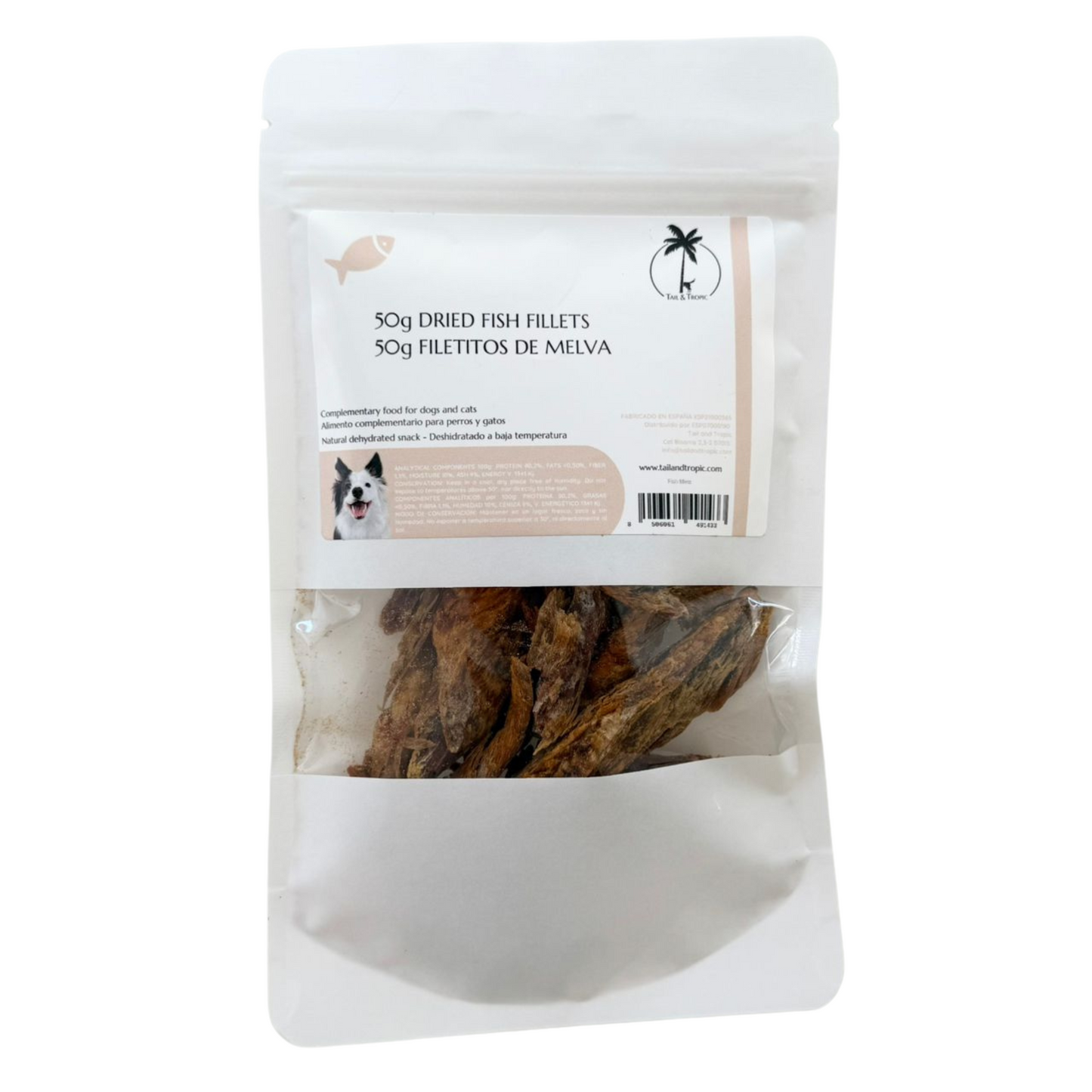 50g FISH FILLETS - Dehydrated natural snack for cats and dogs