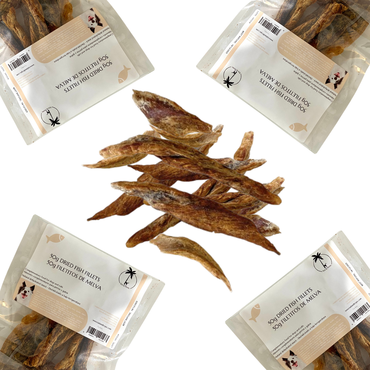 FISH FILLETS - Dehydrated natural snack for cats and dogs