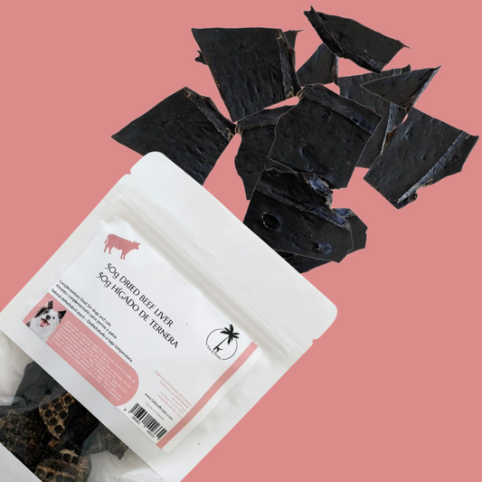 50g DRIED BEEF LIVER - Dehydrated natural snack for dogs