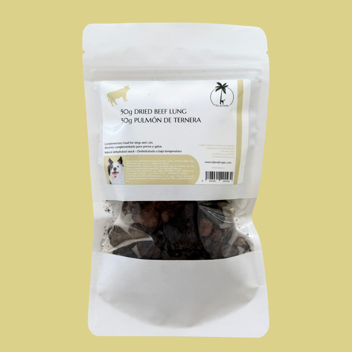 50g BEEF LUNG - Dehydrated natural snack for dogs