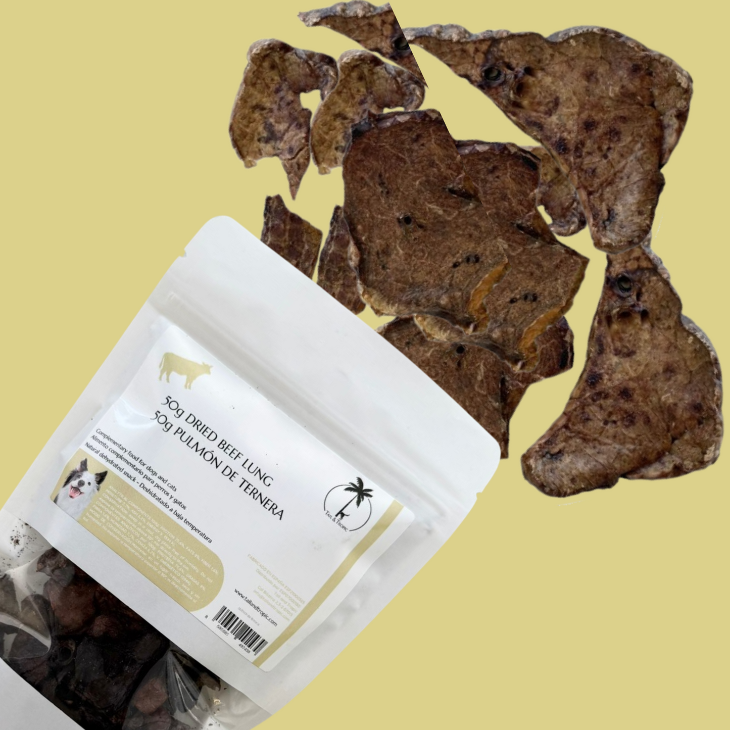 50g BEEF LUNG - Dehydrated natural snack for dogs