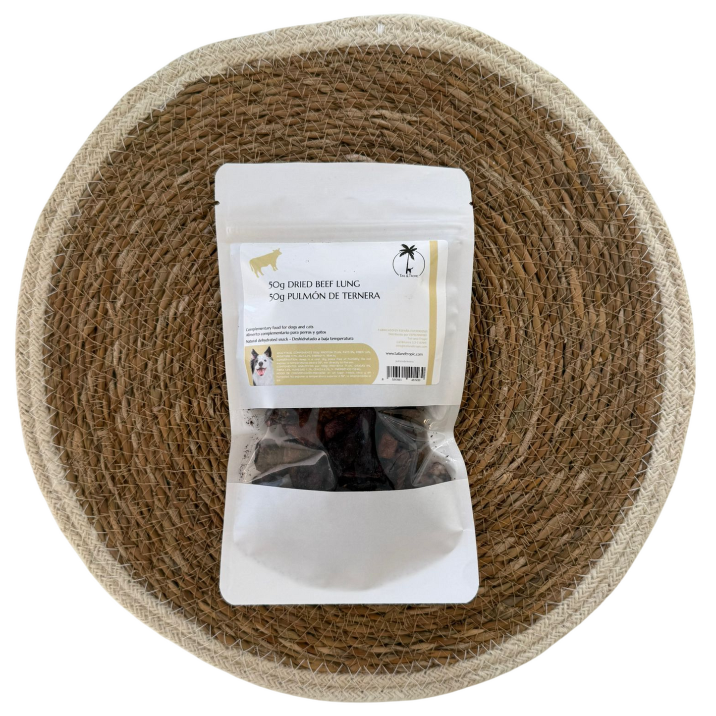 50g BEEF LUNG - Dehydrated natural snack for dogs