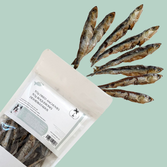 50g DRIED ANCHOVIES - Dehydrated natural treat for dogs and cats