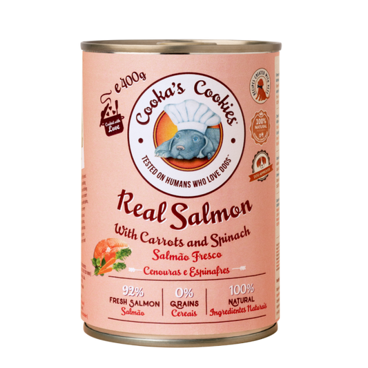 SALMON CARROT & SPINACH Humid Tinned Food from Cookas Cookies - Tail & Tropic