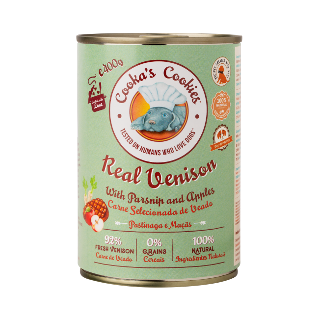 VENISON APPLE & PARSNIP Humid Tinned Food from Cookas Cookies - Tail & Tropic