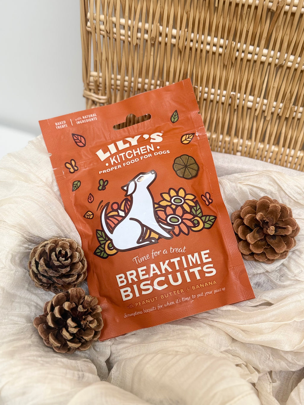 Lily's Kitchen Breaktime Biscuits – Peanut Butter & Banana 80g