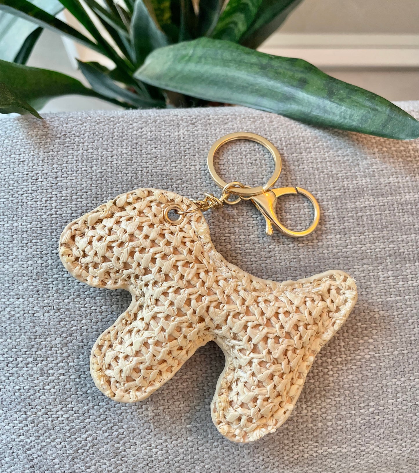 DOGGY KEYRING Straw beige