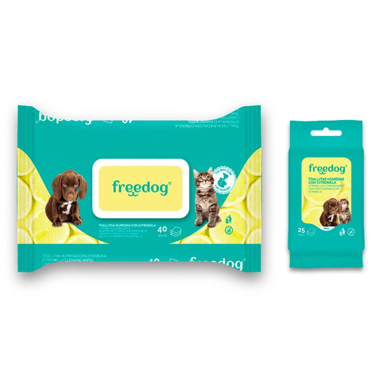 Freedog Wet Wipes with Citronella – 40 pcs o 25 pcs (pocket) - Tail and Tropic