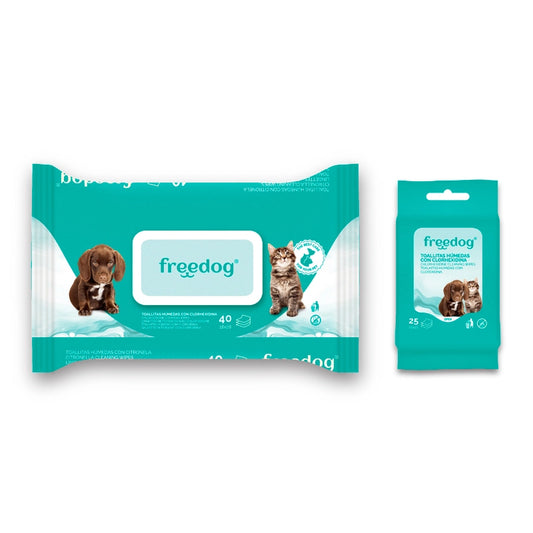 Freedog Wet Wipes with Chlorhexidine – 40 pcs o 25 pcs (pocket) - Tail and Tropic