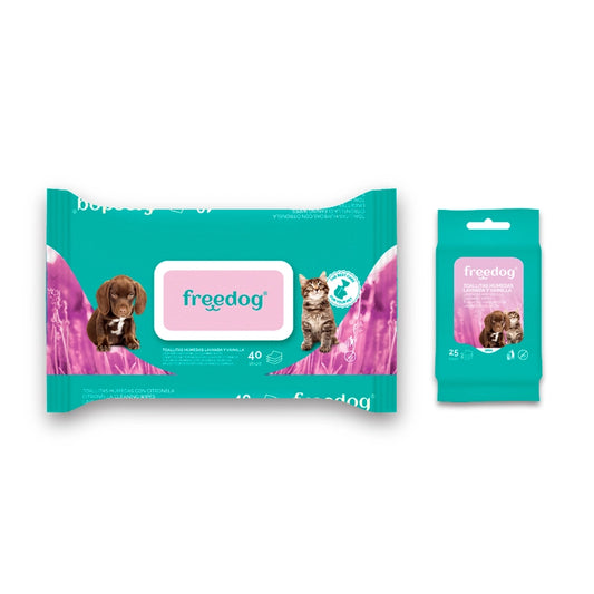 Freedog Wet Wipes with Lavender & Vanilla– 40 pcs o 25 pcs (pocket) - Tail and Tropic