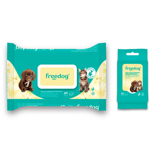 Freedog Wet Wipes with Chamomile – 40 pcs o 25 pcs (pocket) - Tail and Tropic