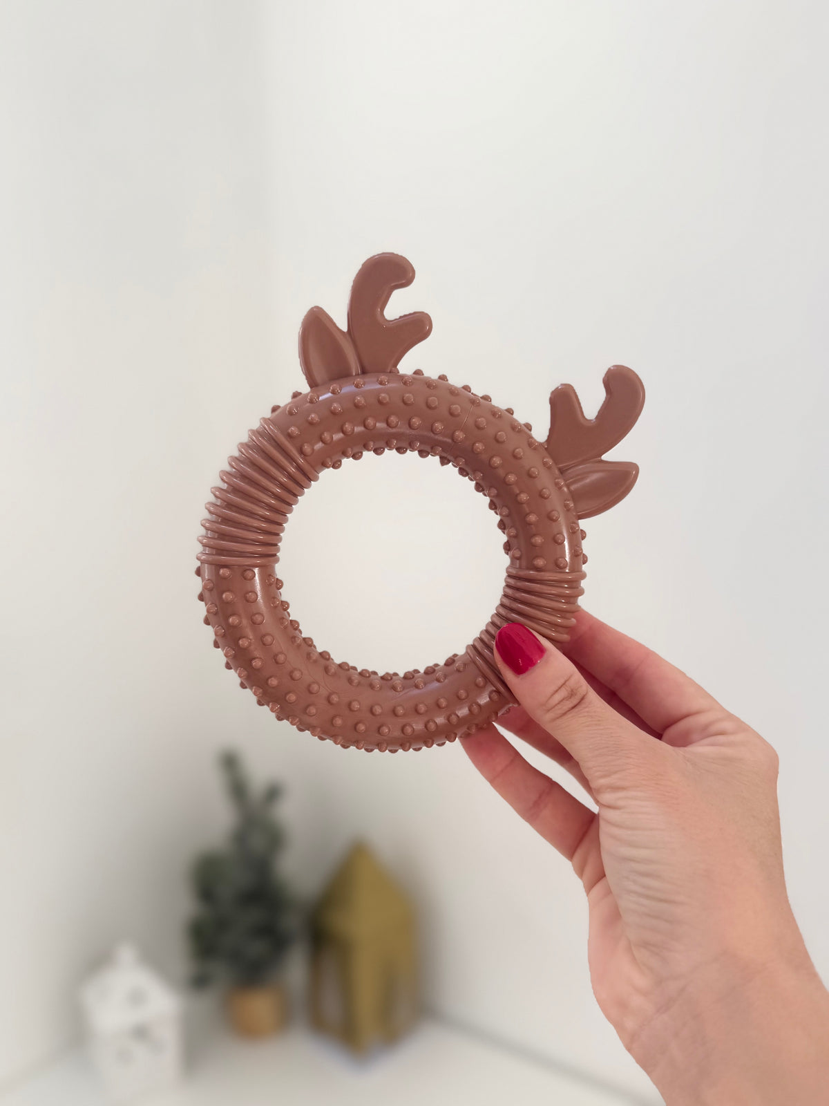Christmas Reindeer Ring Dog Toy