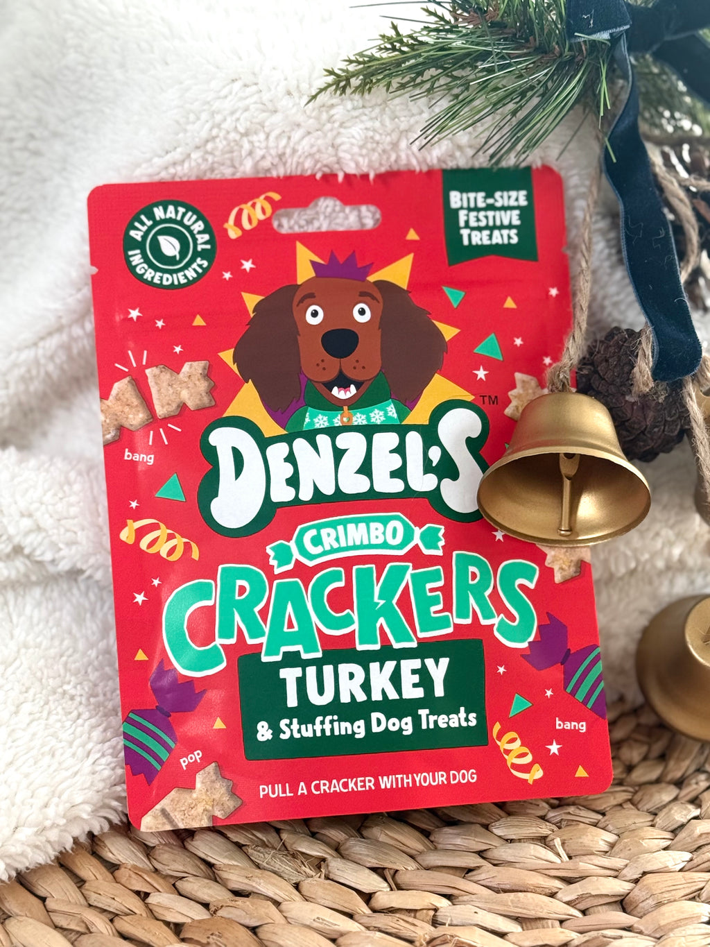 Denzel’s Crimbo Crackers – Turkey & Stuffing Dog Treats 90g