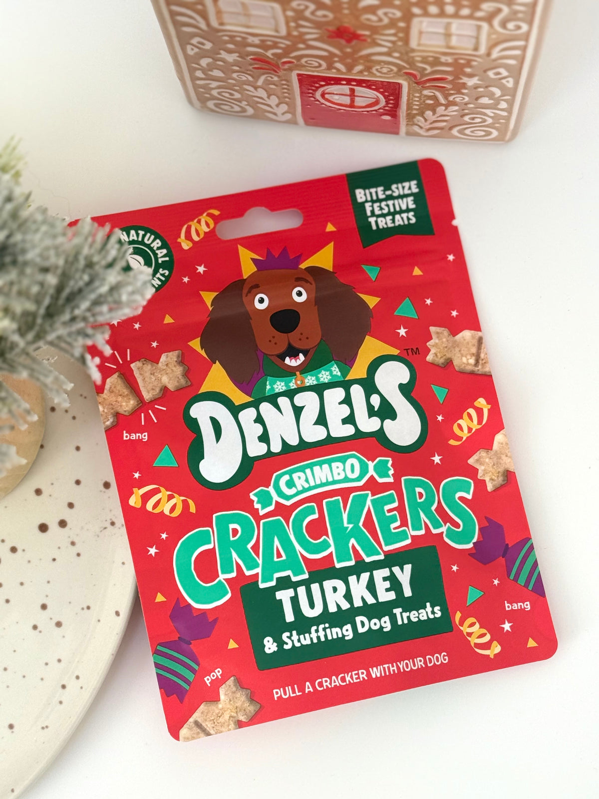 Denzel’s Crimbo Crackers – Turkey & Stuffing Dog Treats 90g