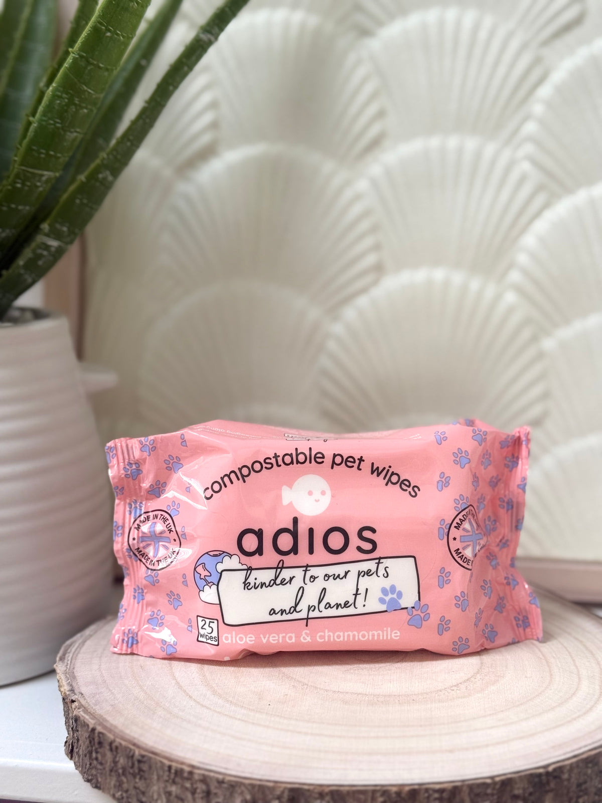 Adios Compostable Pet Wipes – 25 Pack