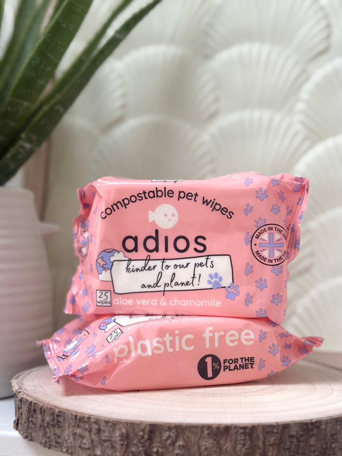 Adios Compostable Pet Wipes – 25 Pack