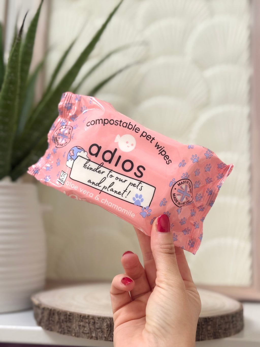 Adios Compostable Pet Wipes – 25 Pack