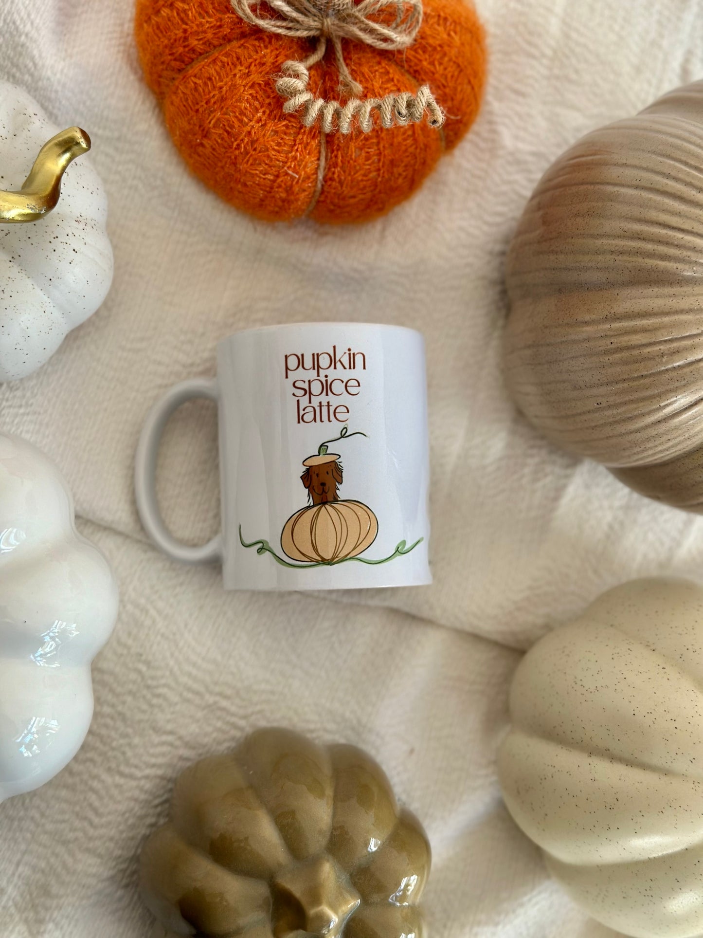 Autumn/Fall/Halloween mug - PUPKIN SPICE LATTE - Tail and Tropic mug for dog and cat moms