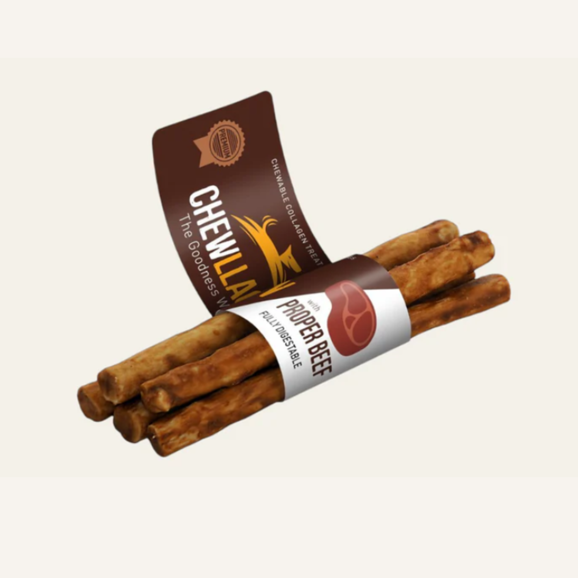 Chewllagen Mini 5 Pack Beef Collagen Rolls